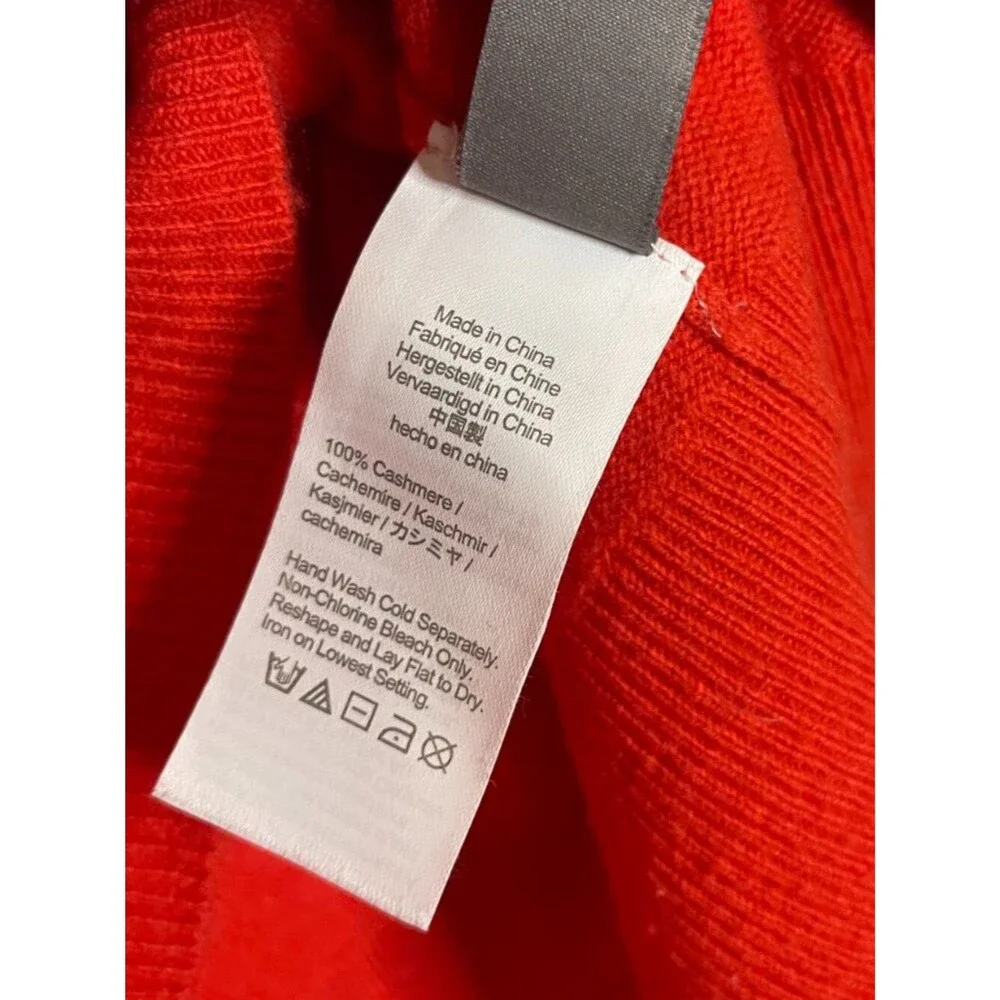 J.Crew 100% Cashmere Sweater Medium Tomato Red Crewneck Classic Luxury - Flaw